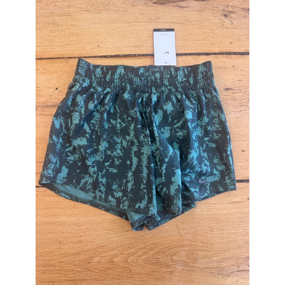 Nike Womens Dri-FIT Training Shorts Teal Abstract Print FZ3473-338 Small NWT
